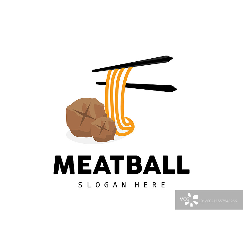 肉丸标志用于快餐摊位品牌图片素材