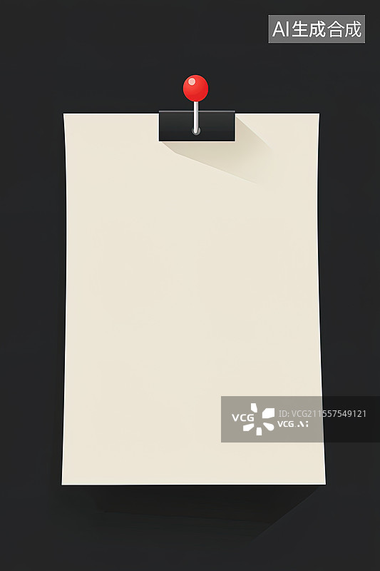 【AI数字艺术】图钉钉住的信笺图片素材