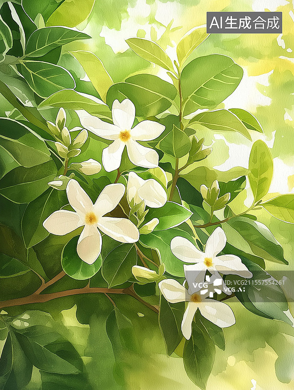 【AI数字艺术】茉莉花茶图片素材