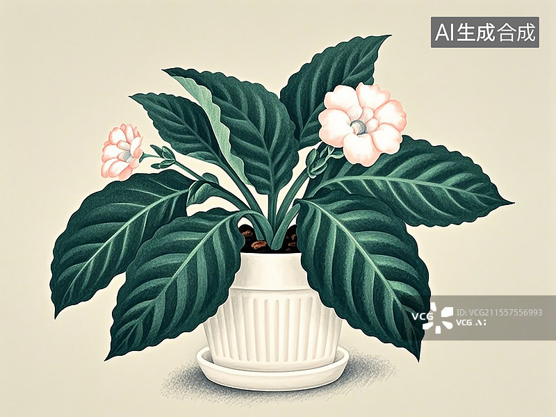 【AI数字艺术】大岩桐植物手绘图片素材