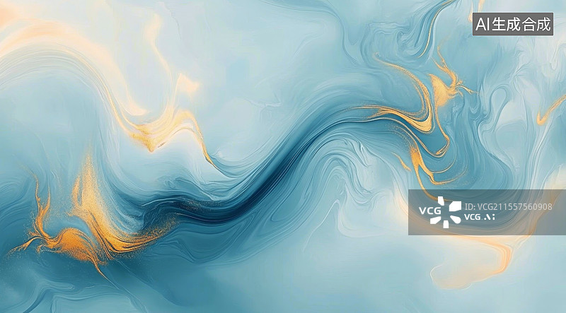 【AI数字艺术】黛蓝青色中国风水墨抽象画背景图片素材