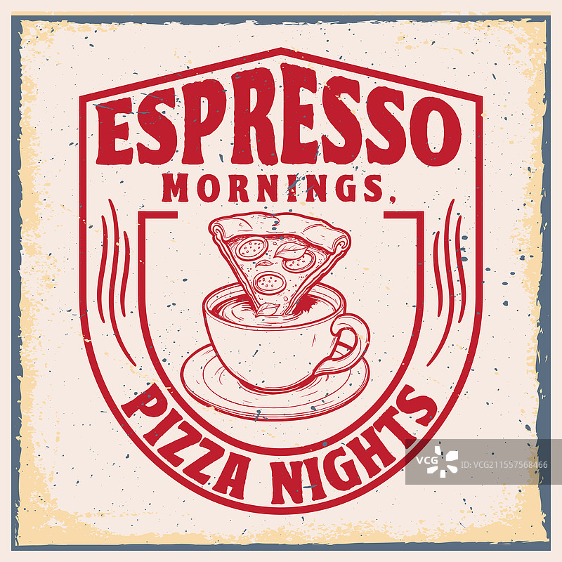 浓缩咖啡早晨比萨夜排版设计图片素材