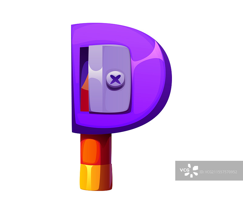 学校教育字体铅笔削尖器字母P图片素材