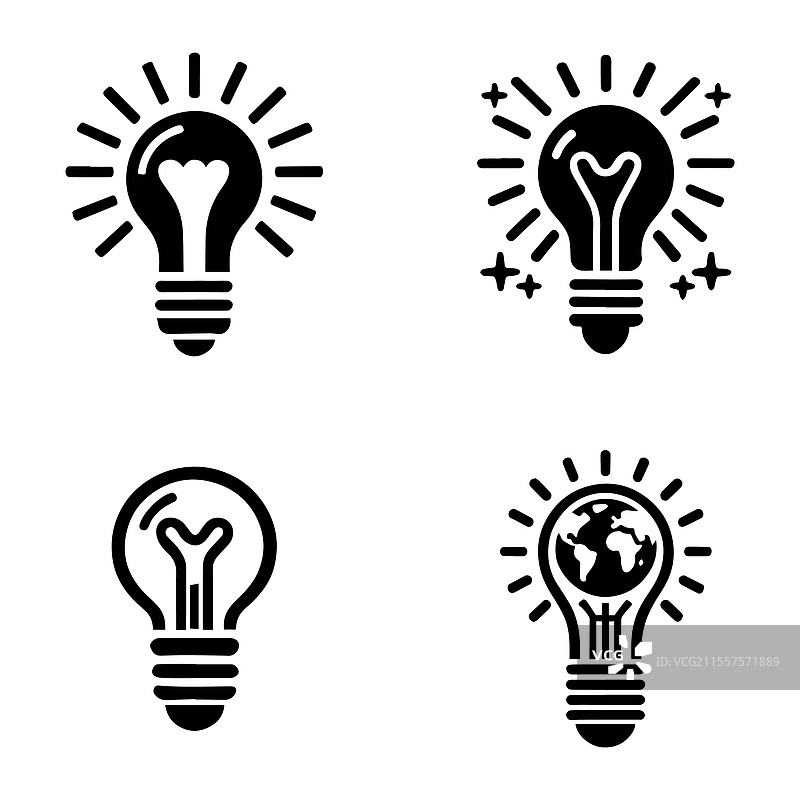 灯泡图标集图片素材