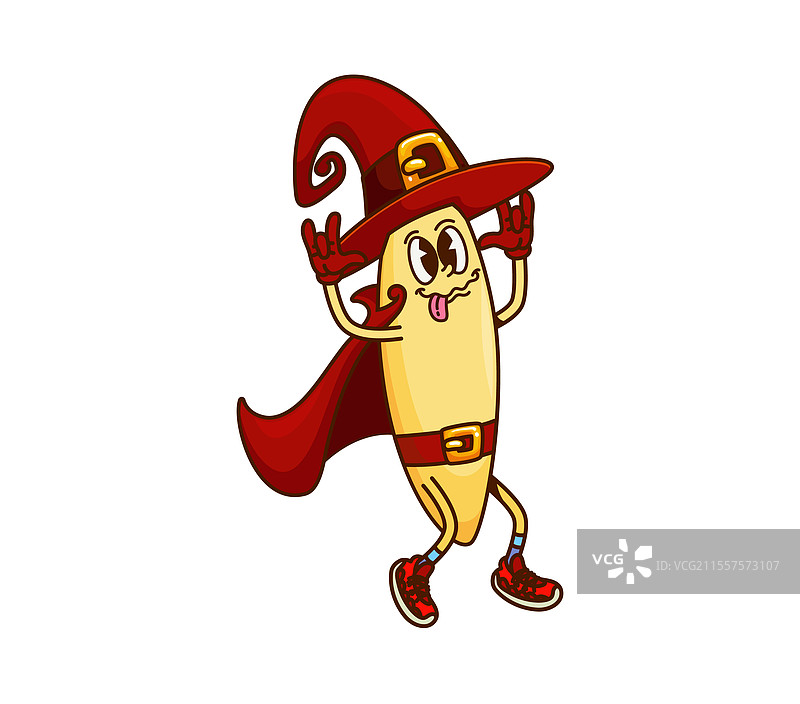 卡通风格的酷炫万圣节意大利面角色图片素材