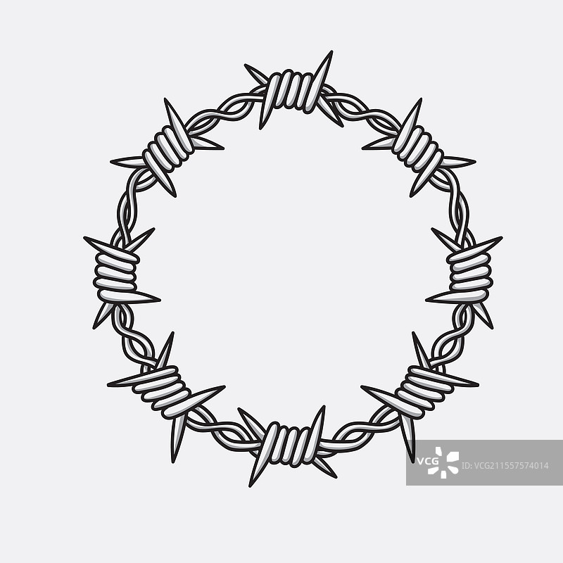 带刺铁丝圈图形标志图片素材