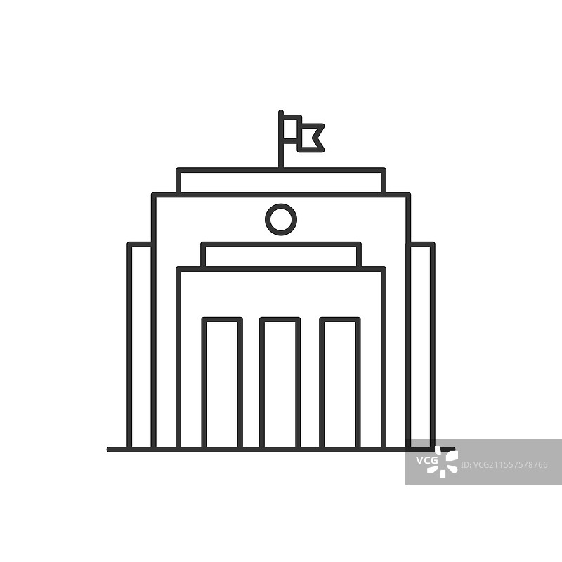 市政厅建筑线条图标轮廓标志图片素材