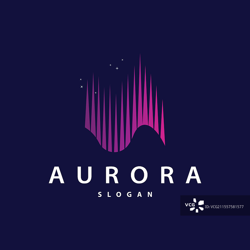 极光光波天空视图简单抽象标志图片素材