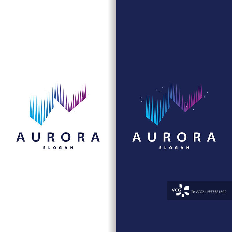极光光波天空视图简单抽象标志图片素材