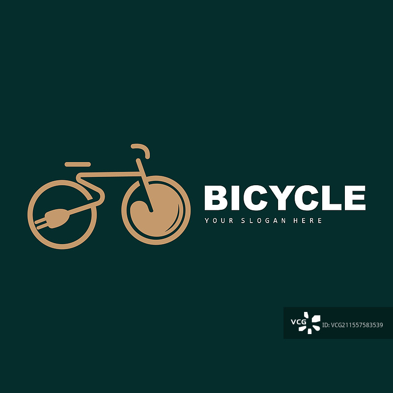 简约风格的自行车标志设计模板图片素材