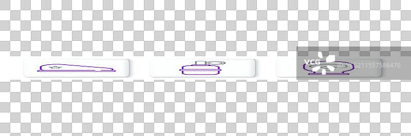 军用贝雷帽和手套的线条图图片素材