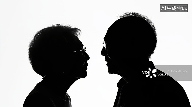 【AI数字艺术】老人黑白生活剪影图片素材