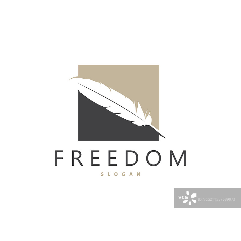 羽毛标志设计极简模板图片素材