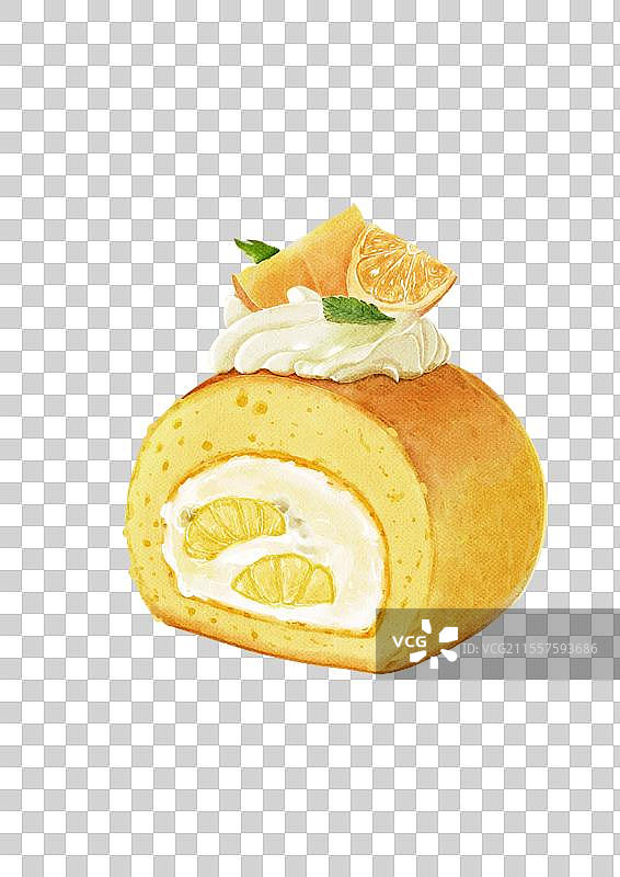柠檬蛋糕卷图片素材