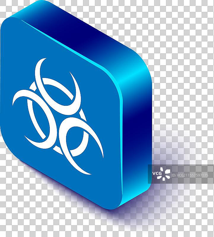 等距生物危害符号图标，孤立于白色背景上图片素材