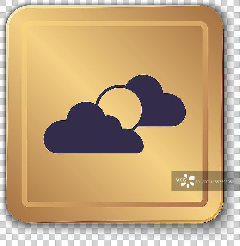 紫色太阳和云朵天气图标孤立在图片素材