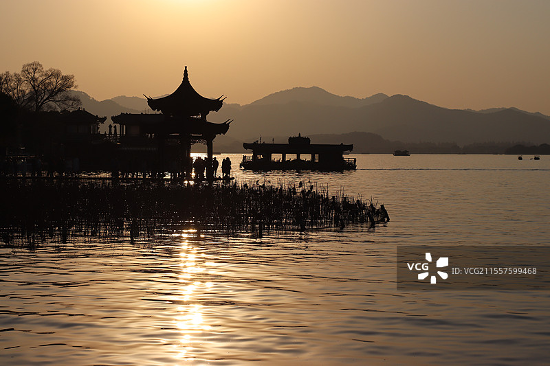 西湖一公园集贤亭图片素材