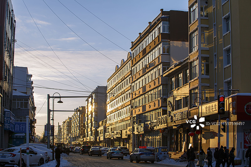 城市街道夕阳图片素材