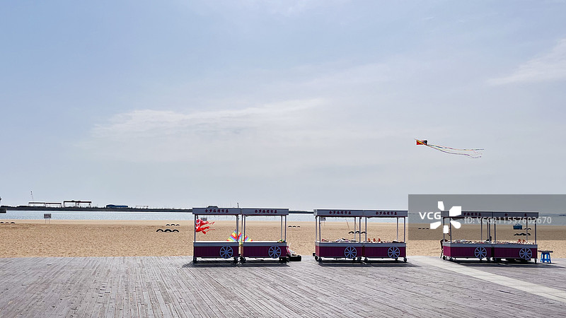 海滩·放风筝图片素材