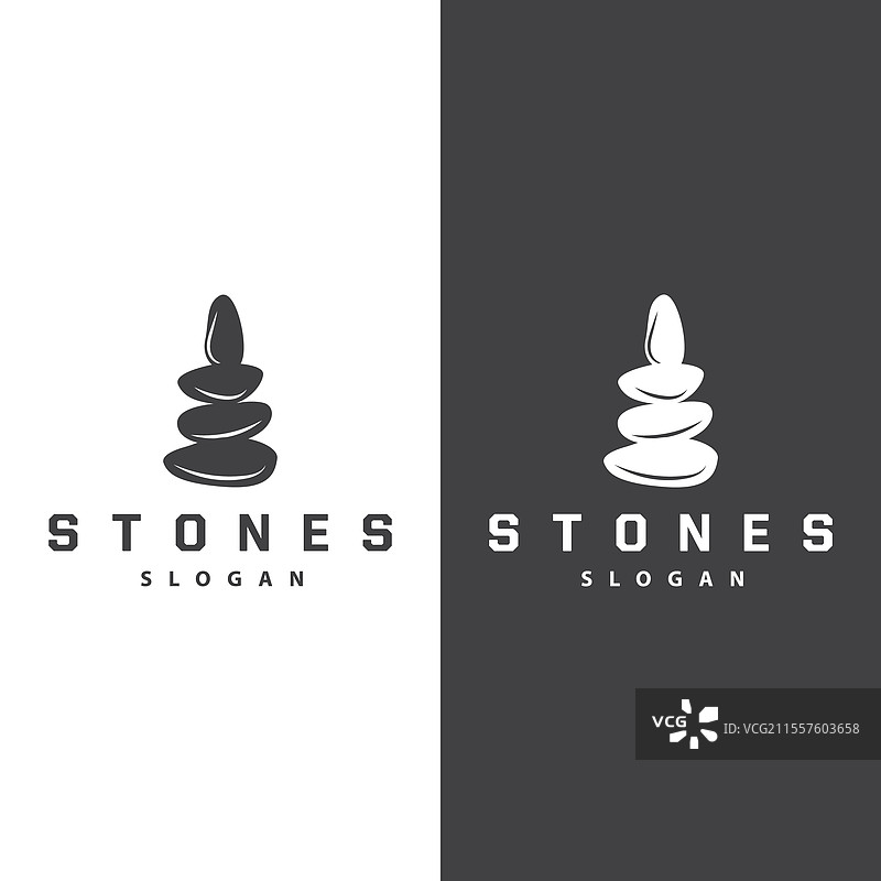 优雅的石头平衡高端标志设计图片素材