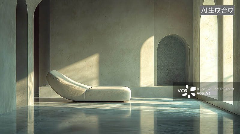 【AI数字艺术】现代极简休闲躺椅图片素材