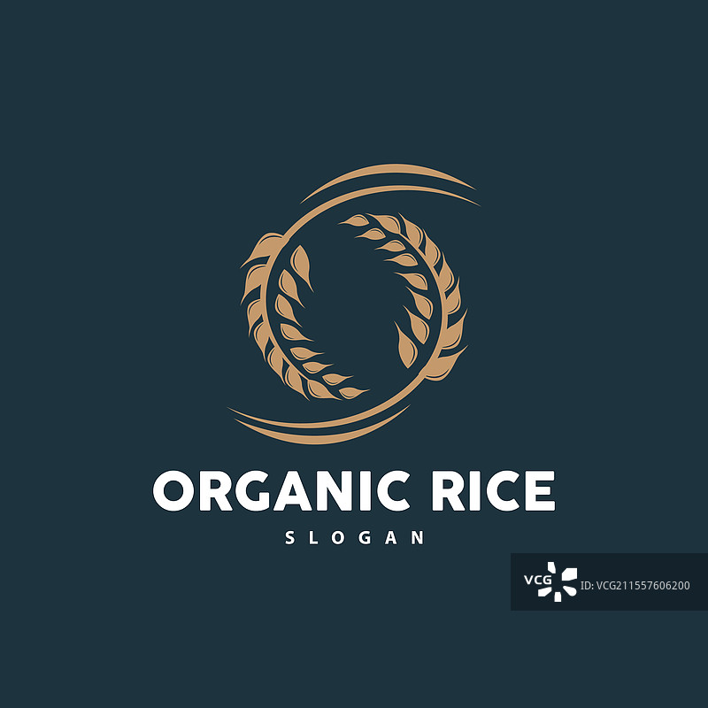 小麦谷物米饭标志简单设计有机图标图片素材