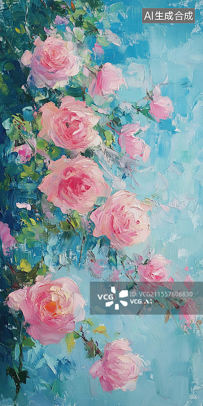 【AI数字艺术】玫瑰水彩风插画图片素材