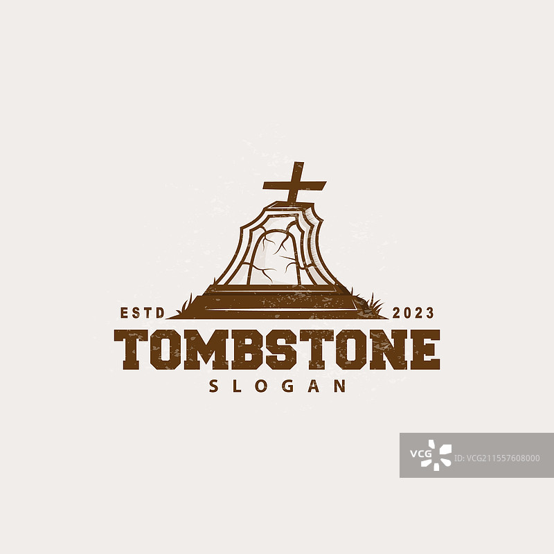墓碑标志 墓地 十字架 复古标签图片素材