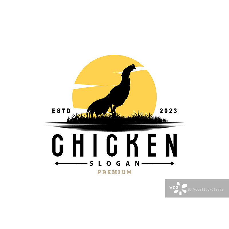 烤鸡餐厅农场的鸡肉标志图片素材