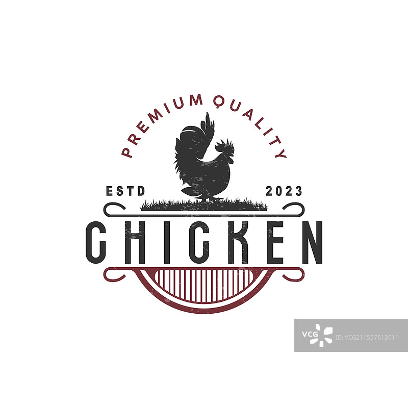 烤鸡餐厅农场的鸡肉标志图片素材