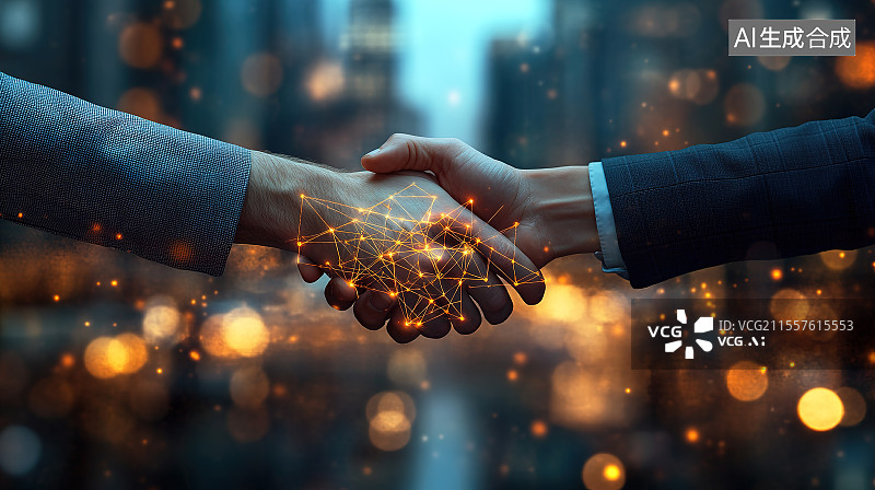 【AI数字艺术】商业合作与数字转型图片素材