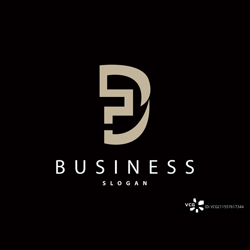 现代奢华的简约初音D字母标志图片素材