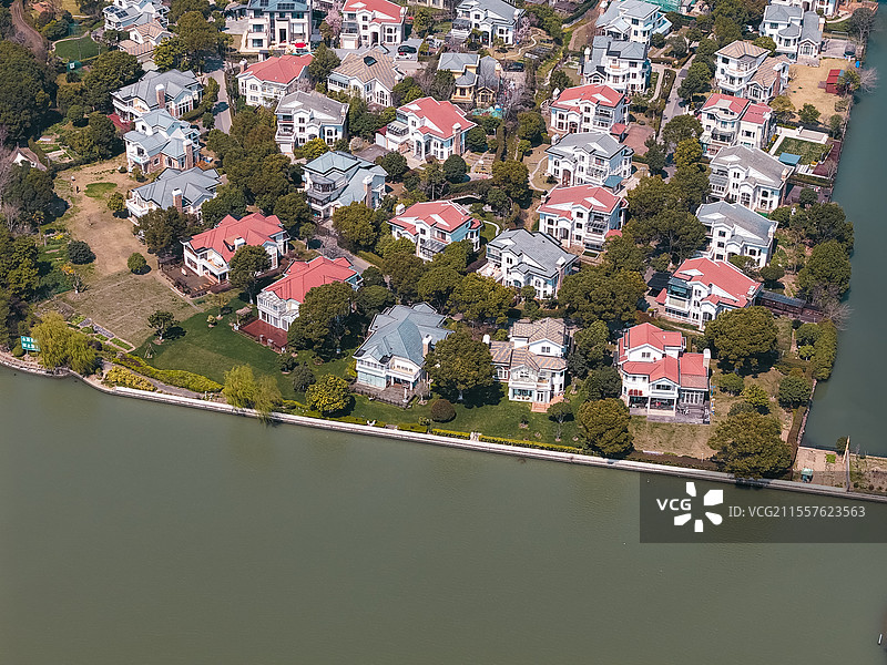 航拍上海松江泰晤士小镇图片素材