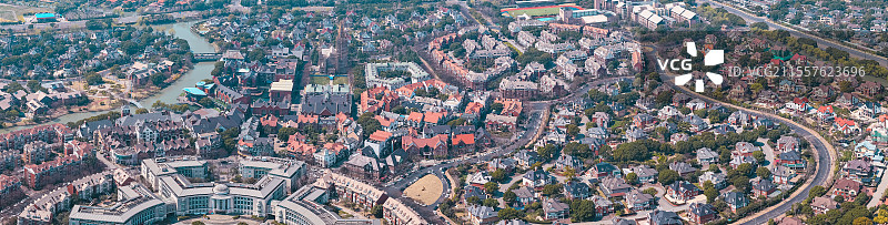 航拍上海松江泰晤士小镇图片素材