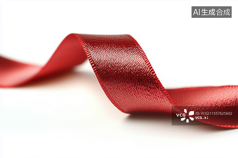 【AI数字艺术】红色丝带在白色背景上图片素材