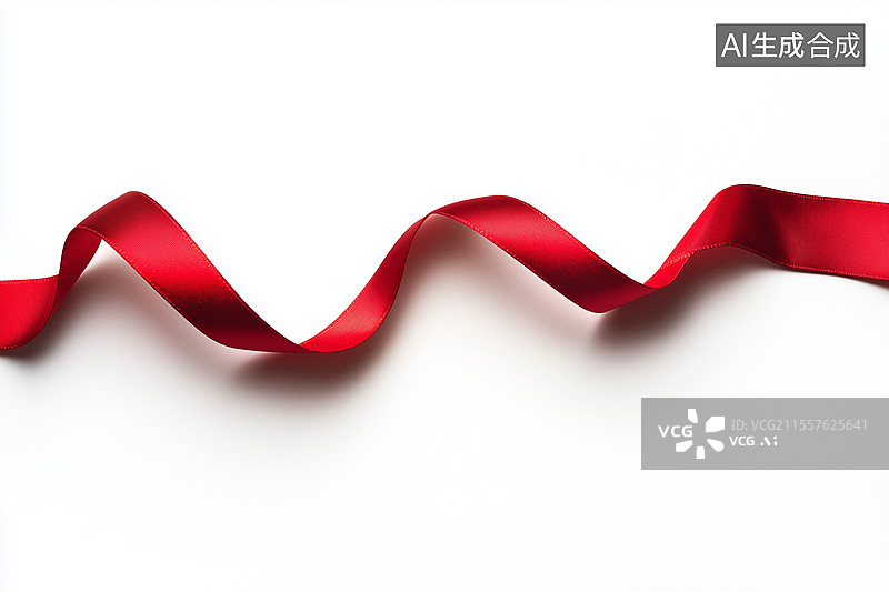 【AI数字艺术】红色丝带在白色背景上图片素材