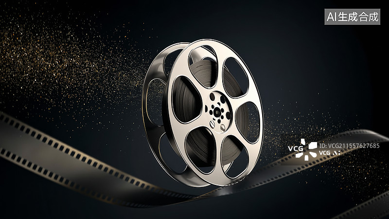 【AI数字艺术】复古胶卷胶片电影的金色回忆图片素材