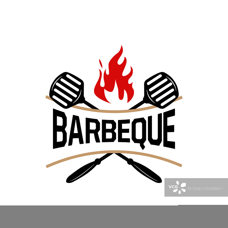 烧烤标志，热烤架设计，带火焰和图片素材