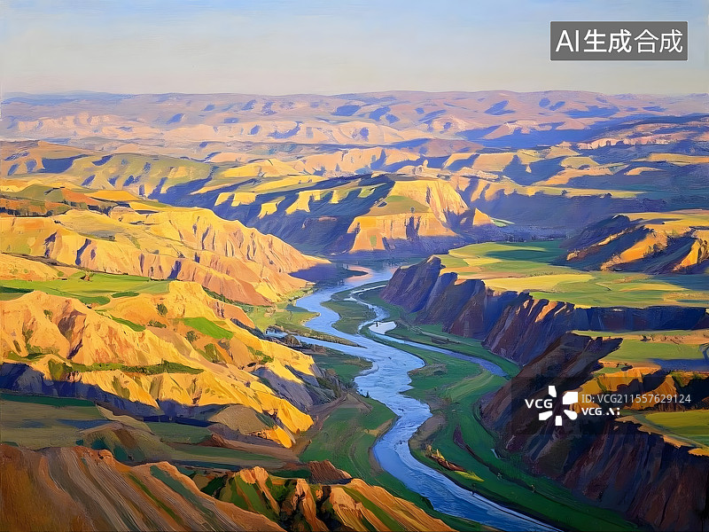 【AI数字艺术】山河壮丽景色图图片素材