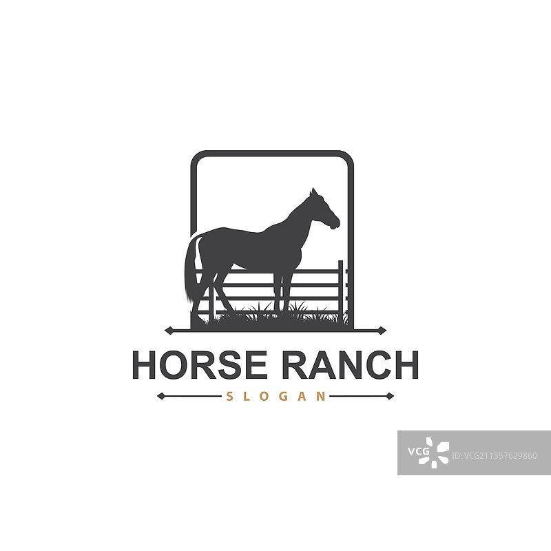 西部乡村农场牛仔马标志图片素材