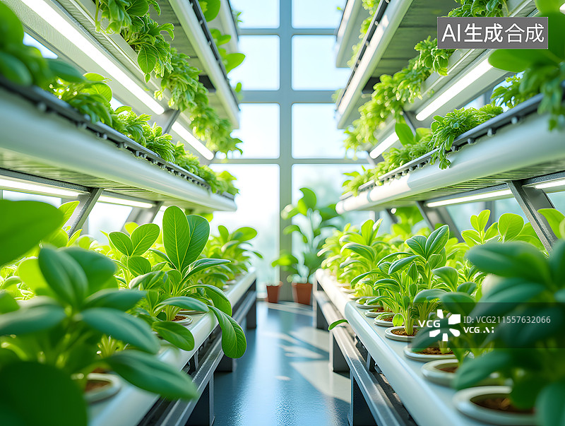 【AI数字艺术】农业温室大棚的智慧农业场景图片素材