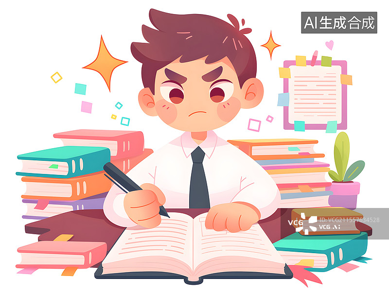 【AI数字艺术】学生考试紧张的高考场景图片素材