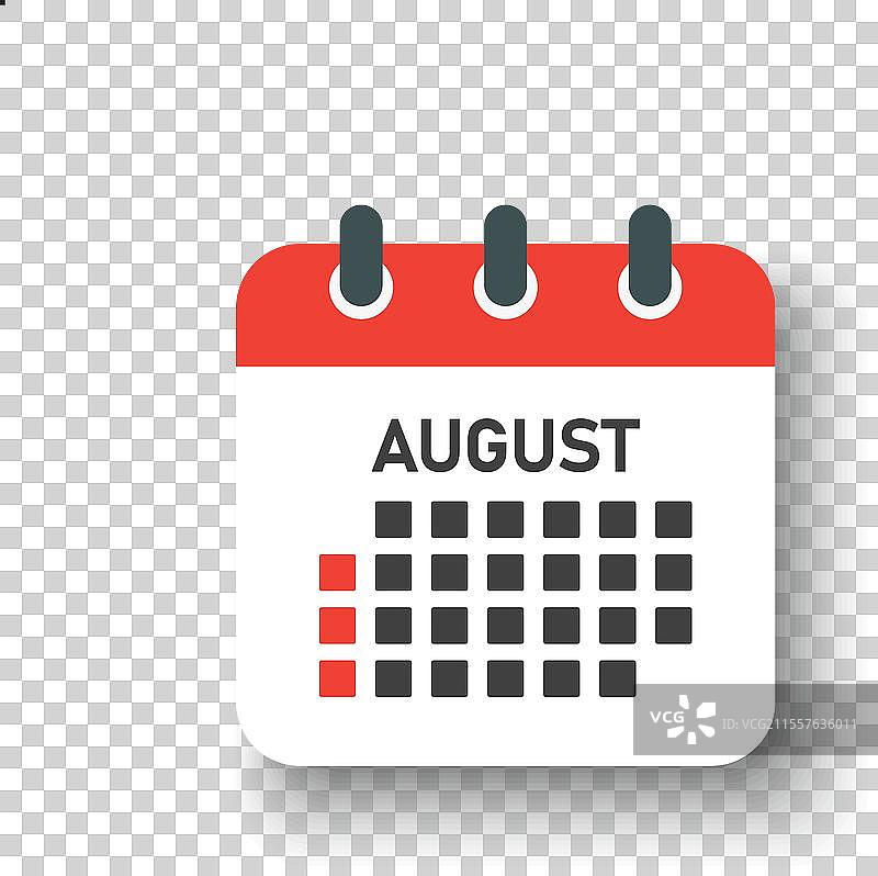 模板图标页面日历八月图片素材