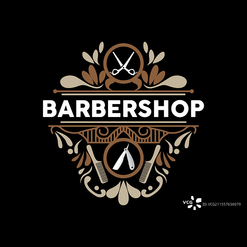 复古风格的理发店标志剪刀图片素材