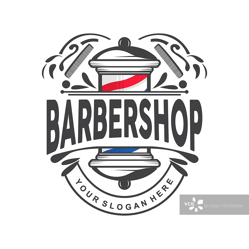 复古风格的理发店标志剪刀图片素材