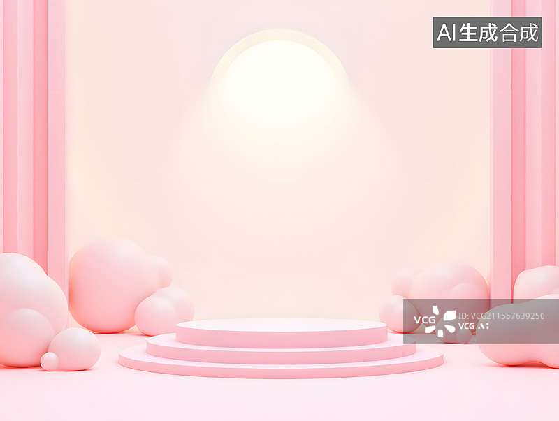 【AI数字艺术】产品展台的三维场景插图图片素材