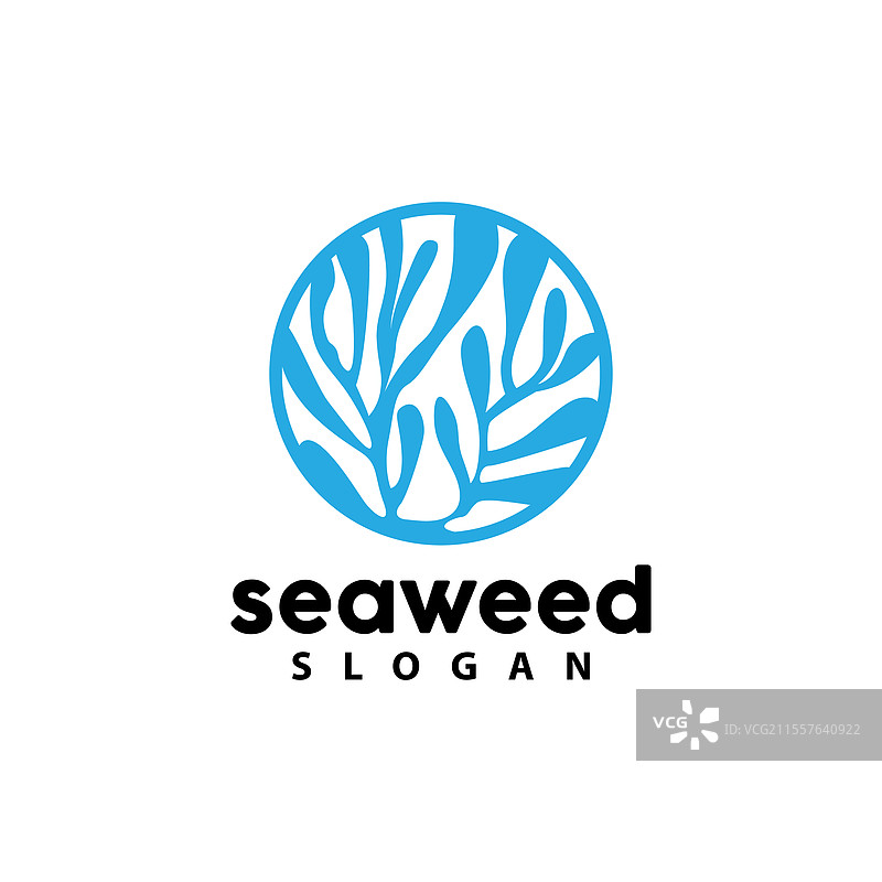 海藻标志水下植物简单叶子设计图片素材