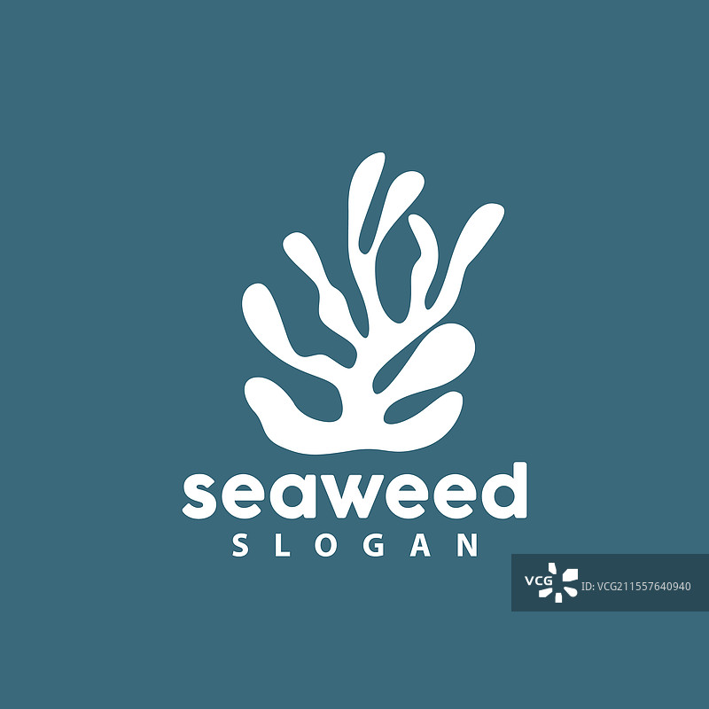 海藻标志水下植物简单叶子设计图片素材