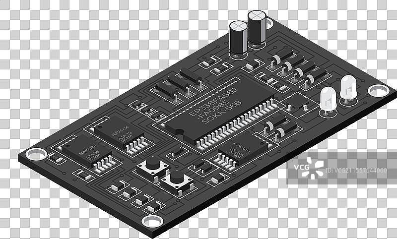 等距电子电路板等距印刷图片素材