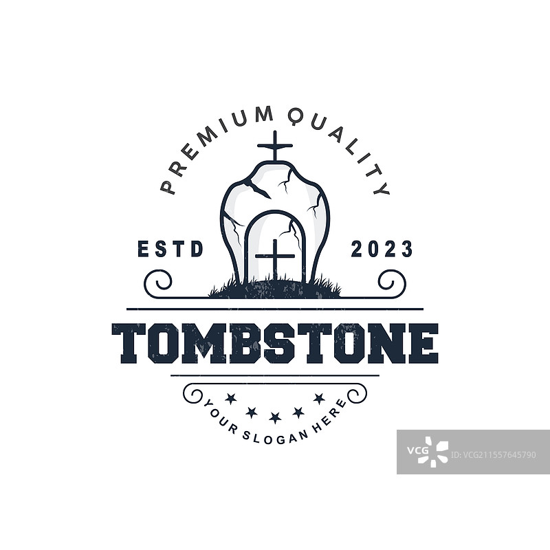 墓碑标志 墓地 十字架 复古标签图片素材